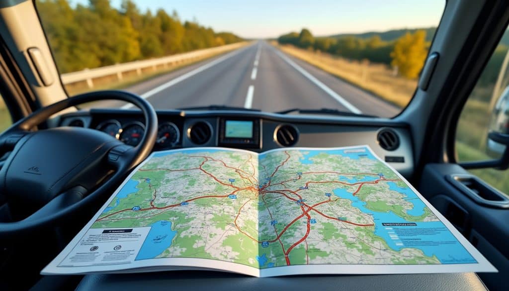 découvrez notre carte routière spécialement conçue pour les poids lourds, avec toutes les informations essentielles pour un trajet sûr et optimisé.